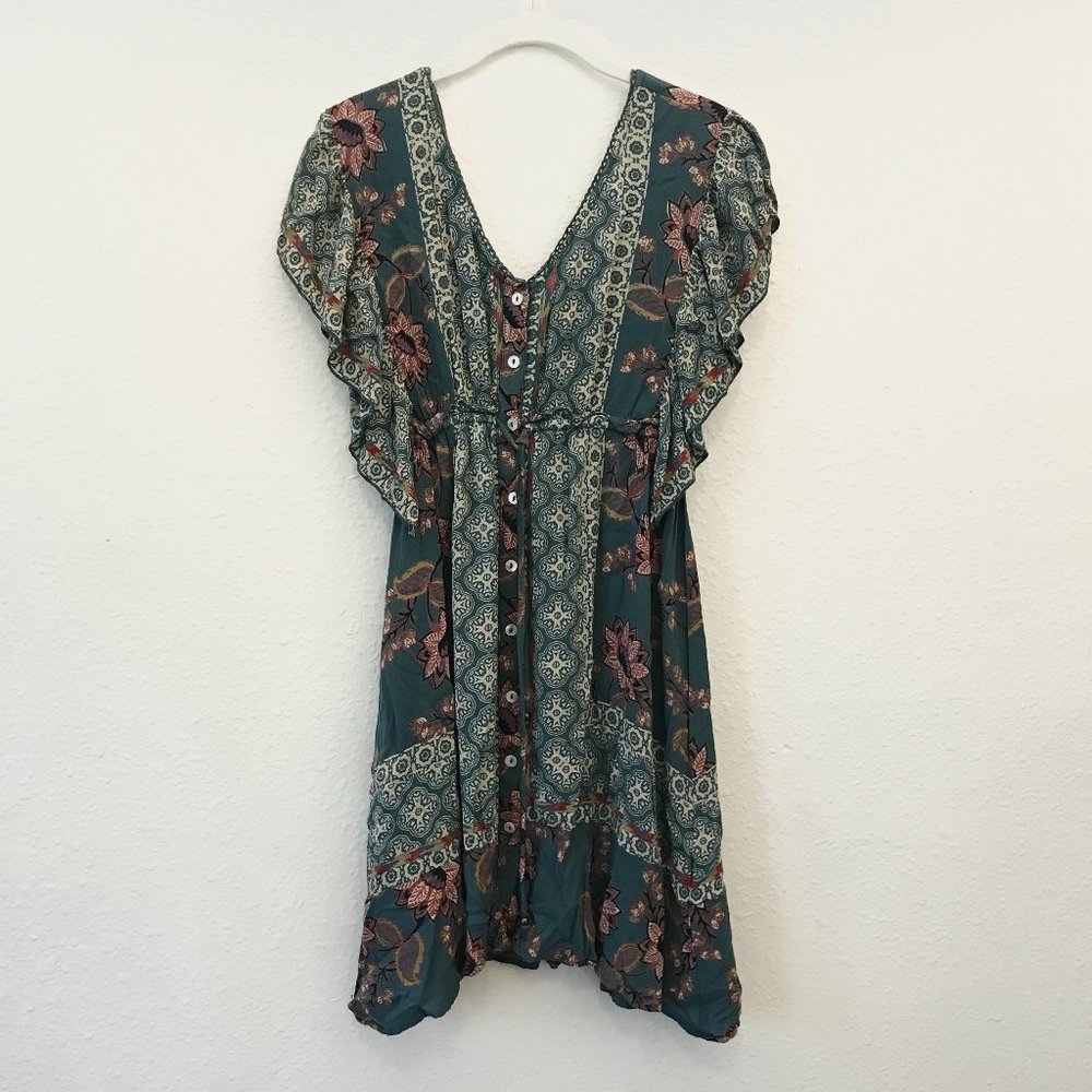 Angie Floral Dress Green Floral Womens Size Small